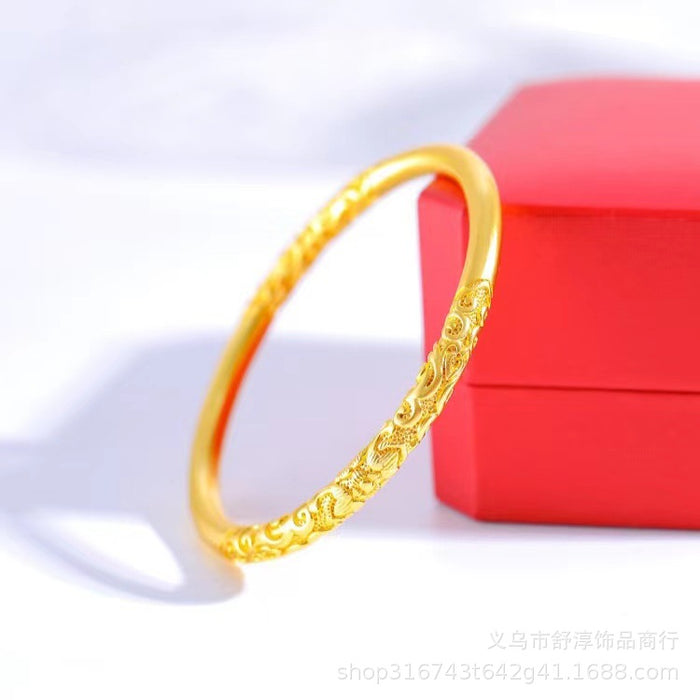 Wholesale Curly grass pattern bracelet brass gold-plated fine workmanship solid ring bracelet