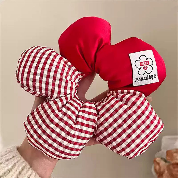 Wholesale Cute red polka dot plush scrunchie hair scrunchies