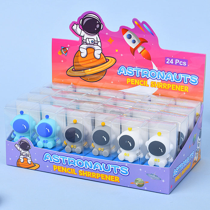 Wholesale Cute creative astronaut cartoon student pencil sharpener pencil sharpener stationery prizes for primary and secondary school students