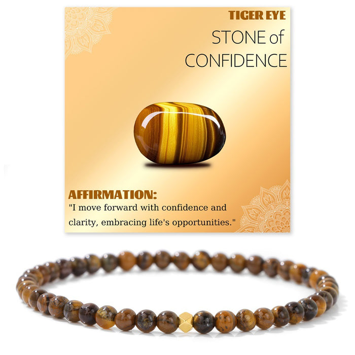 Wholesale 4mm stone bead bracelet with elastic cord