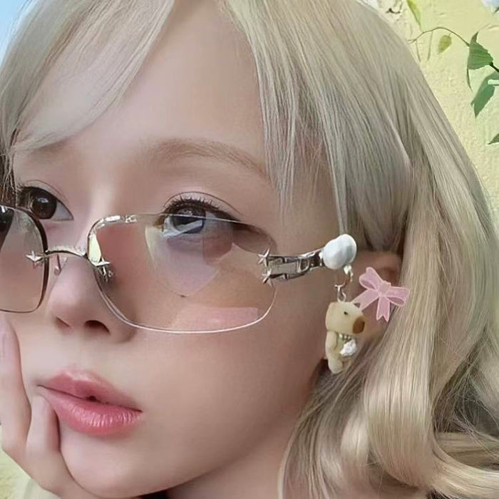 Wholesale Sunglasses without borders, high-end feeling, star rhinestone decoration, sunglasses