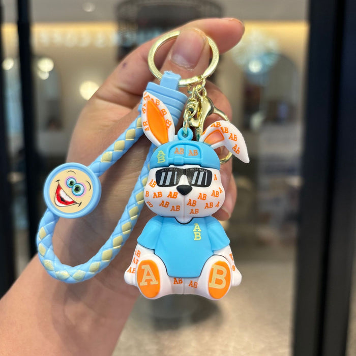 Wholesale  Letter Cool Rabbit Keychain Pvc Doll Pendant