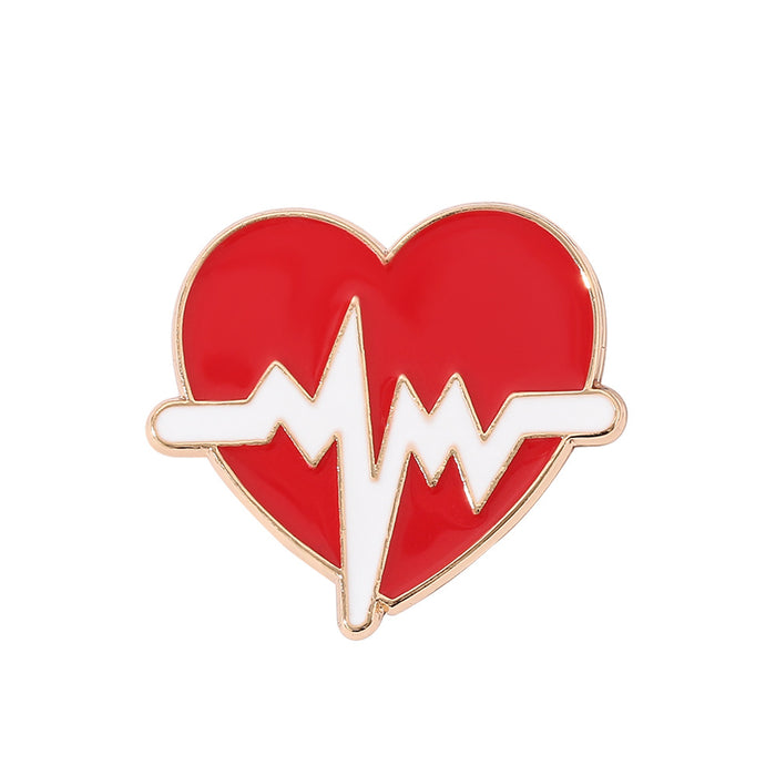 Wholesale Medical Series Metal Enamel Brooch Stethoscope Electrocardiogram  Doctors and Nurses Badges