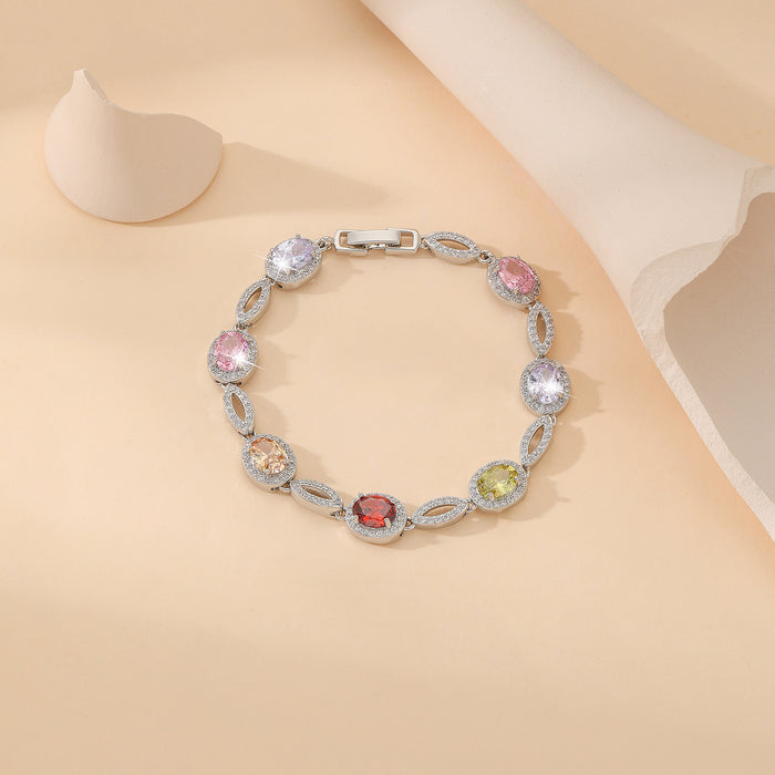 Wholesale Colored Zircon Love Water Drop Bracelet JDC-BT-Bein003