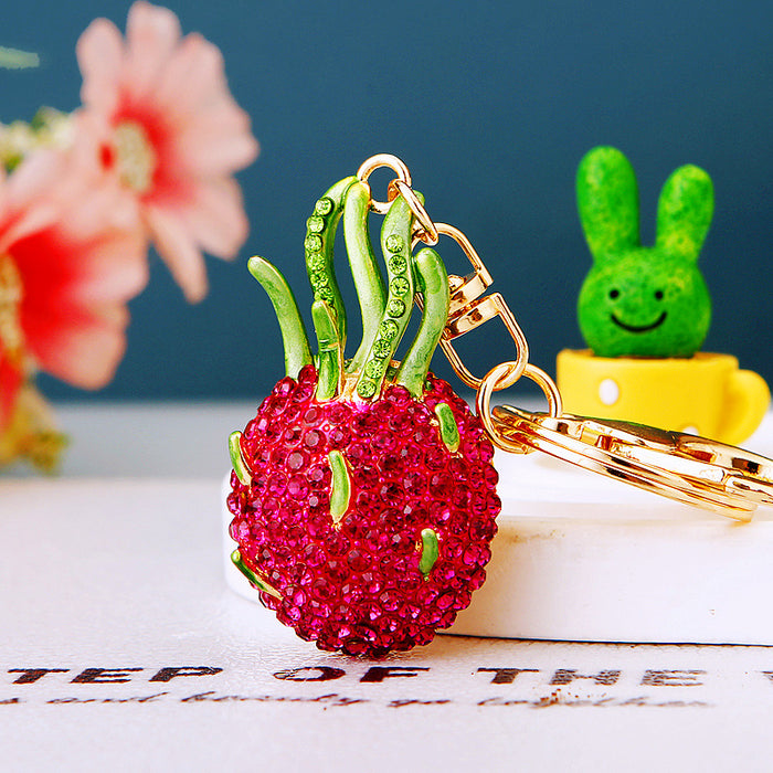 Wholesale Diamond studded car keychain metal pendant keychain ring gift