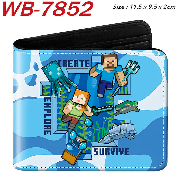 Wholesale PU Leather Large Capacity Short Folding Wallet HD Anime Print Coin Purse For Students Trendy Gift