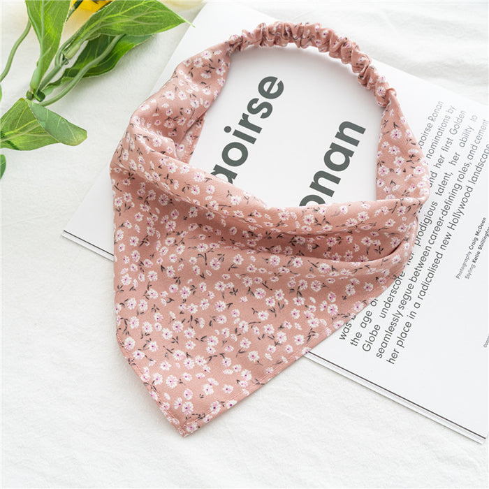 Wholesale band headscarf women's thin floral cloth triangle scarf hair accessories batch