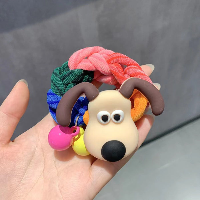 Wholesale Cartoon Cute Dog Head Fabric Hair Tie JDC-HS-Weiye005