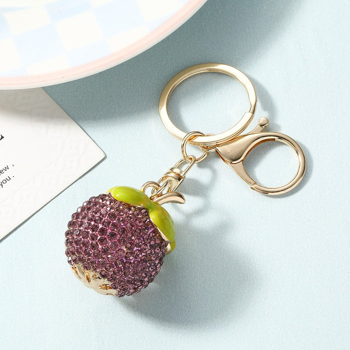 Wholesale Cherry Keychain Red Fruit Shape Key Ring Graduation Gift Decorative Accessory
