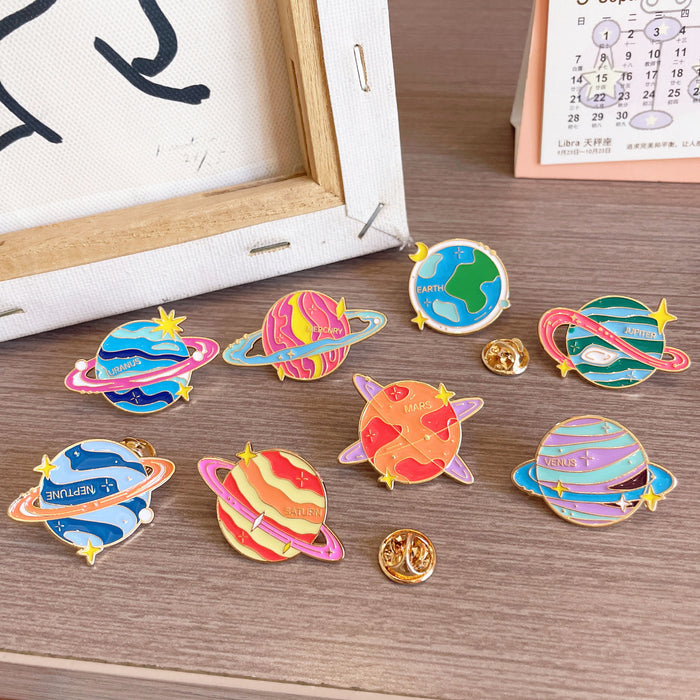 Wholesale Planet Series Eight Major Planets Metal Brooch