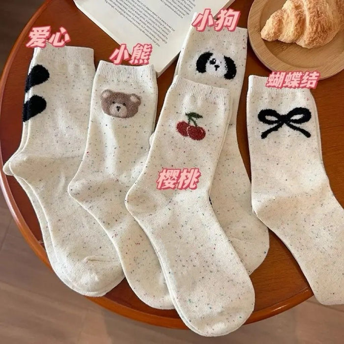 Wholesale Dot yarn socks, solid color pile socks, cute, breathable, sweat absorbing, odor proof, versatile socks, mid tube socks