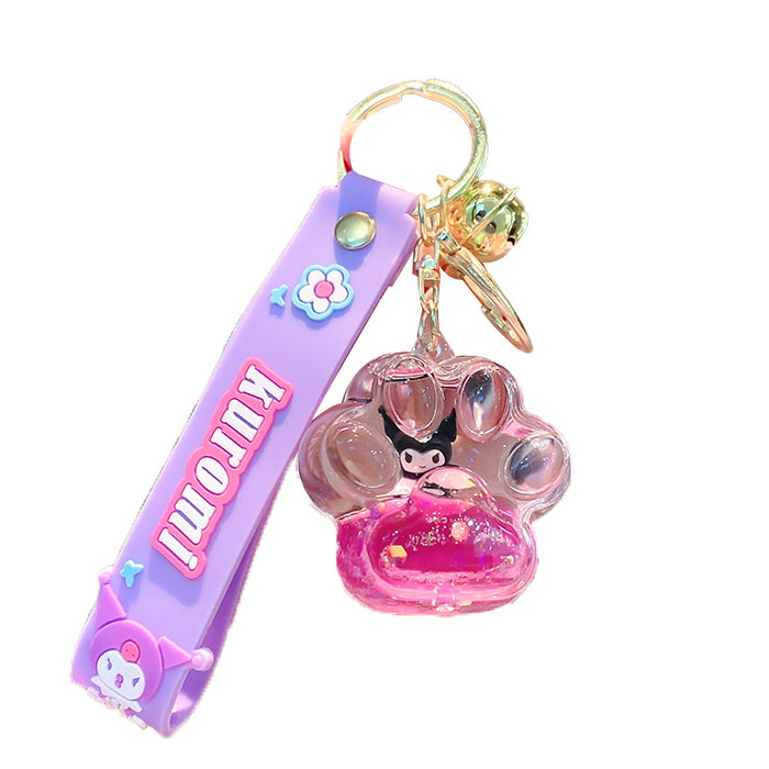 Wholesale Cartoon quicksand bottle keychain floating into oil liquid small gift pendant keychain