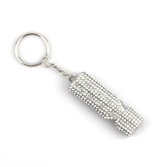 Wholesale Alloy Rhinestone Double-tube Whistle Keychain JDC-KC-TouMS089