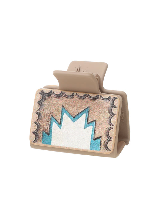 Wholesale Western Style Medium Leather Hairpin Sunflower Shark Clip Women' s Grab Clip