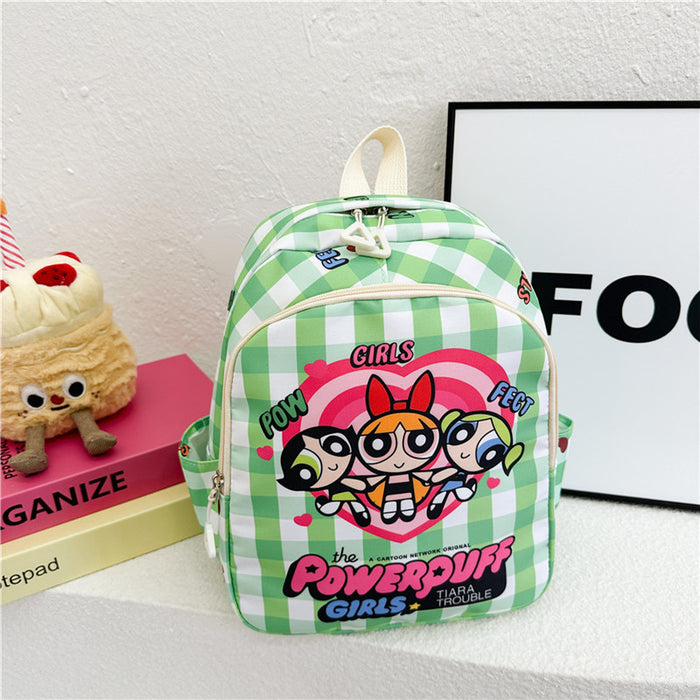 Wholesale Cartoon Cute Children' s Plaid Backpack Bags