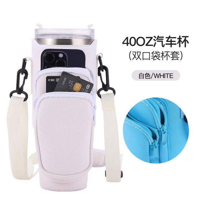 Wholesale 40oz Crossbody Strap Cup Holder Car Handle Cup Holder 40OZ Ice Cup Neoprene Water Cup Holder JDC-CH-JinLun012