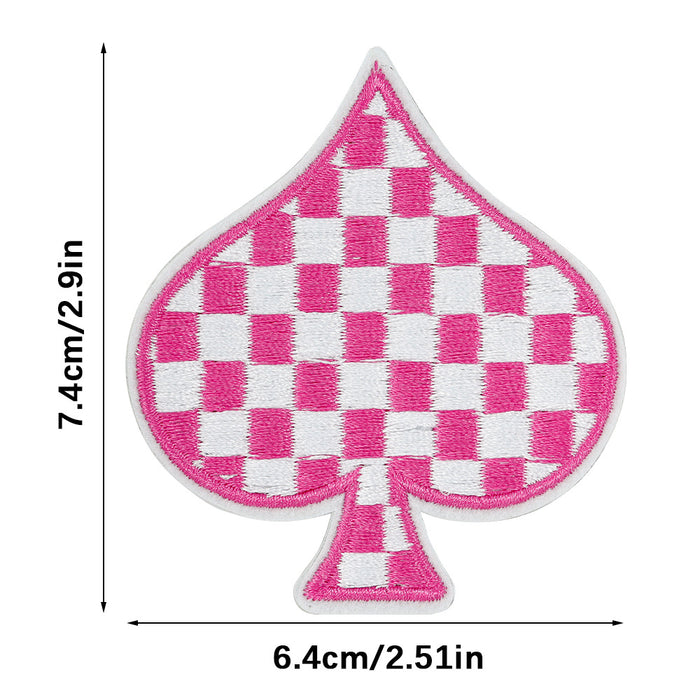 Wholesale Checkerboard Spade Embroider Cloth DIY Patches