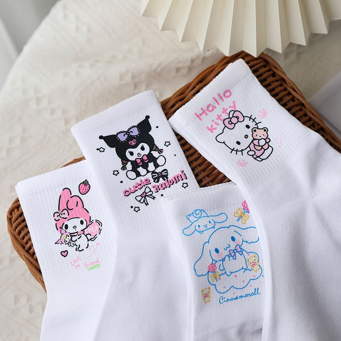 Wholesale Cartoon white ankle socks