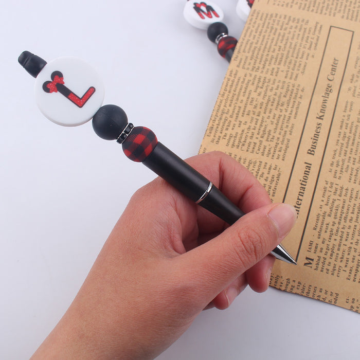 Wholesale Cartoon Letter Silicone Beaded Pen JDC-PN-GuangTian003