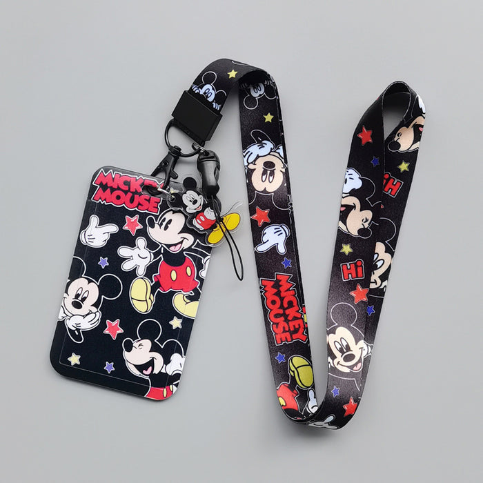 Wholesale Polyester Cartoon Print Card Holder With Lanyard For Student ID Work Badge Bus Card Everyday Resale