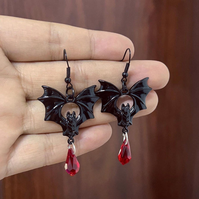 Wholesale Retro Bat Pendant Earrings Gothic Punk  Gift Zinc Alloy Jewelry Boutique Resale
