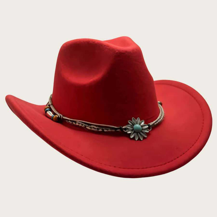 Wholesale Retro Cowboy Hat Wide Brim Wool Felt Sun Protection Fashion Accessory