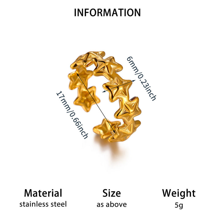 Wholesale Geometric Stainless Steel Rings Women Fashion Double Layer Heart Butterfly Design