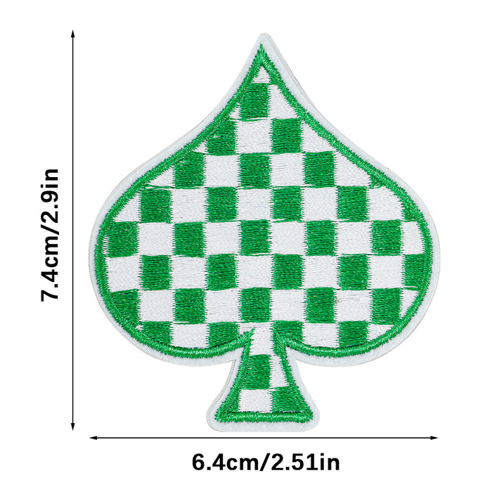 Wholesale Checkerboard Spade Embroider Cloth DIY Patches