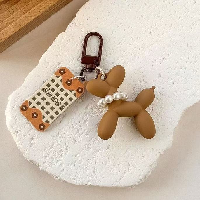 Wholesale brown Flower Ballon Dog Keychain Maillard Pendant Distinctive