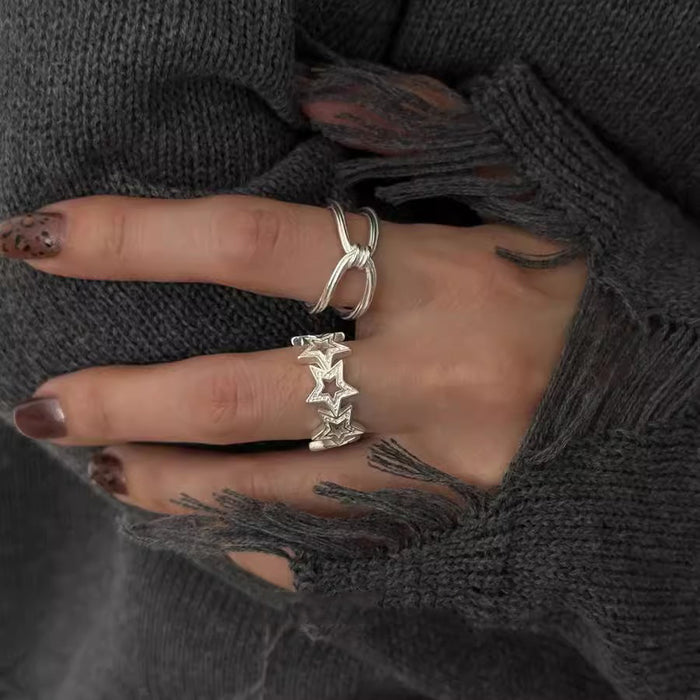 Wholesale Simple Line  Ring Women's Opening Adjustable Line Cross