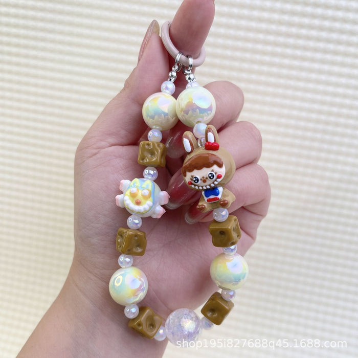Wholesale Creative Cartoon Hand-painted Beads Mobile Phone Hanging Chain Bag Decorative Pendant DIY Accessories for Girlfriends