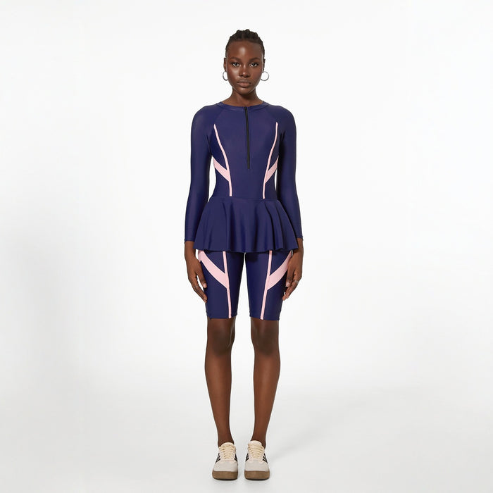 Wholesale Swimsuit one-piece skirt style swimsuit long sleeved sunscreen foam swimsuit