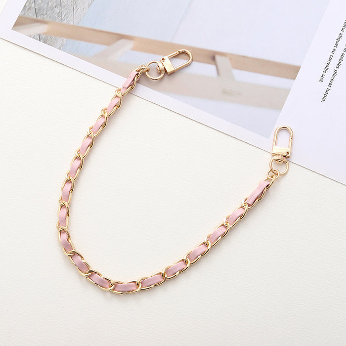 Wholesale Pearl Handheld Chain DIY Mobile Phone Case Accessories Metal Chain Keychains JDC-KC-GL003