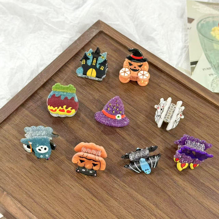 Wholesale  Pumpkin Skull Hair Clips Acrylic Dark Style Hair Accessory For Party And Everyday Styling