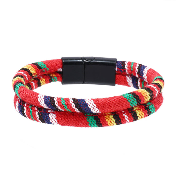 Wholesale Ethnic Style Bracelets Bohemian Style Fabrics Multi-color Weaving JDC-BT-XH026