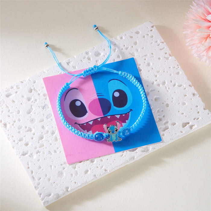 Wholesale Bracelet Blue Fried Dough Twists Crystal Beaded Bracelet Gift Multicolor Woven Bracelet