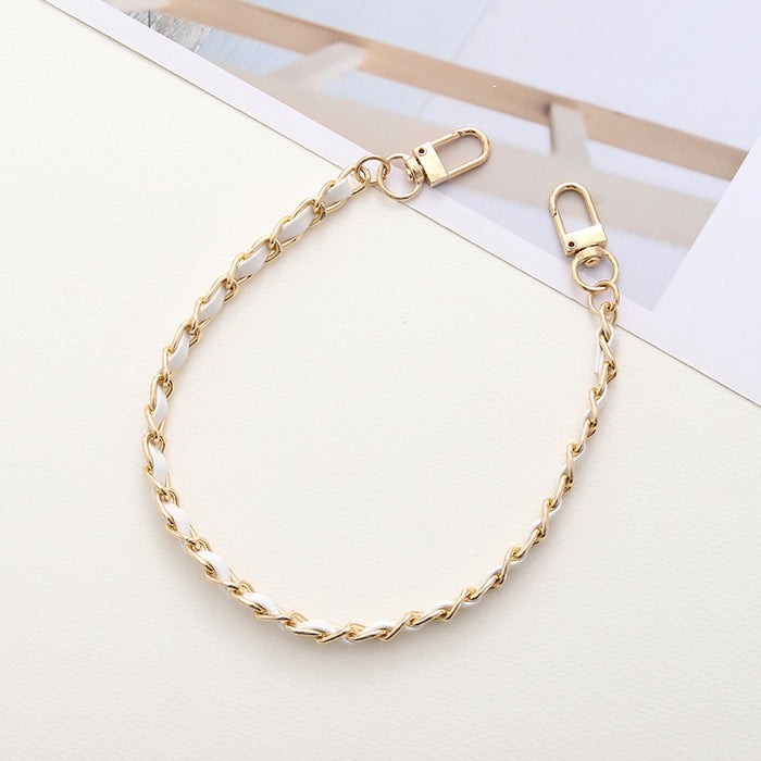 Wholesale Pearl Handheld Chain DIY Mobile Phone Case Accessories Metal Chain Keychains JDC-KC-GL003