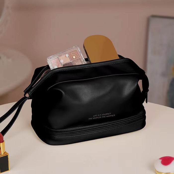 Wholesale Modern Cloud Design Double Layer Makeup Bag PU Leather Travel Toiletry Pouch Everyday Use And Gift