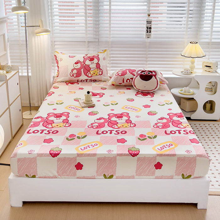 Wholesale A-level Cloud Washed Cotton Cute Cartoon Girl Heart Dormitory Bed Sheets JDC-SEE-AiErMei007