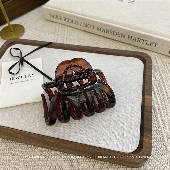 Wholesale brown White Geometric Hairpin Grab Clip Shark Clip