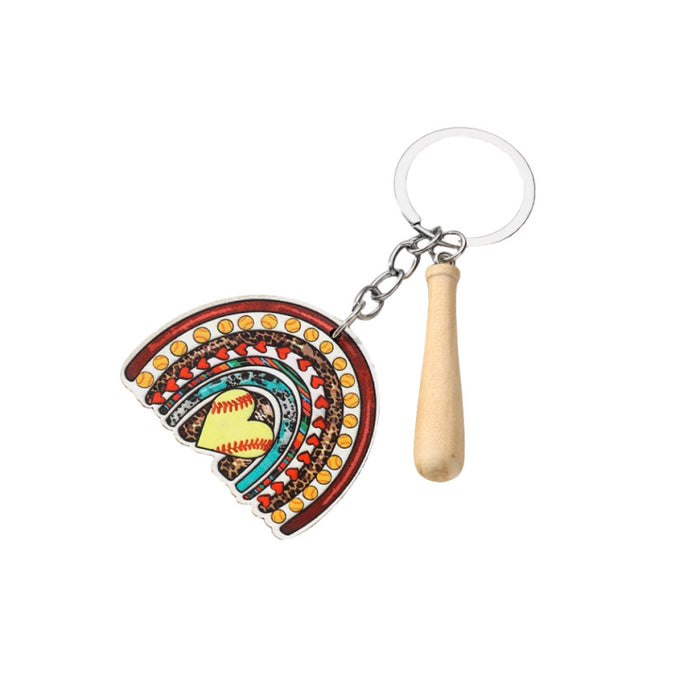 Wholesale Ball Sports Wooden Keychain JDC-KC-RongRui044