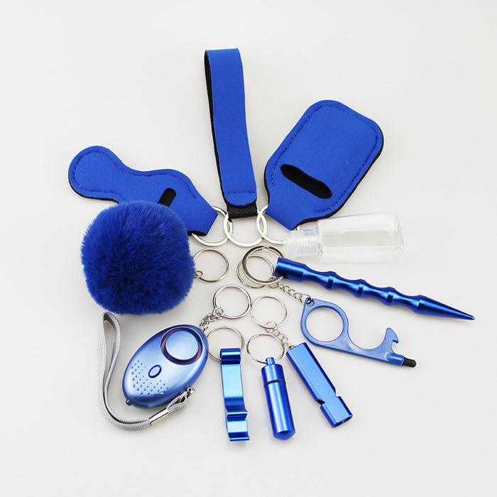 Wholesale 11 Piece Self Defense Keychain Set Black Alloy Everyday Car Key Accessory For Resale