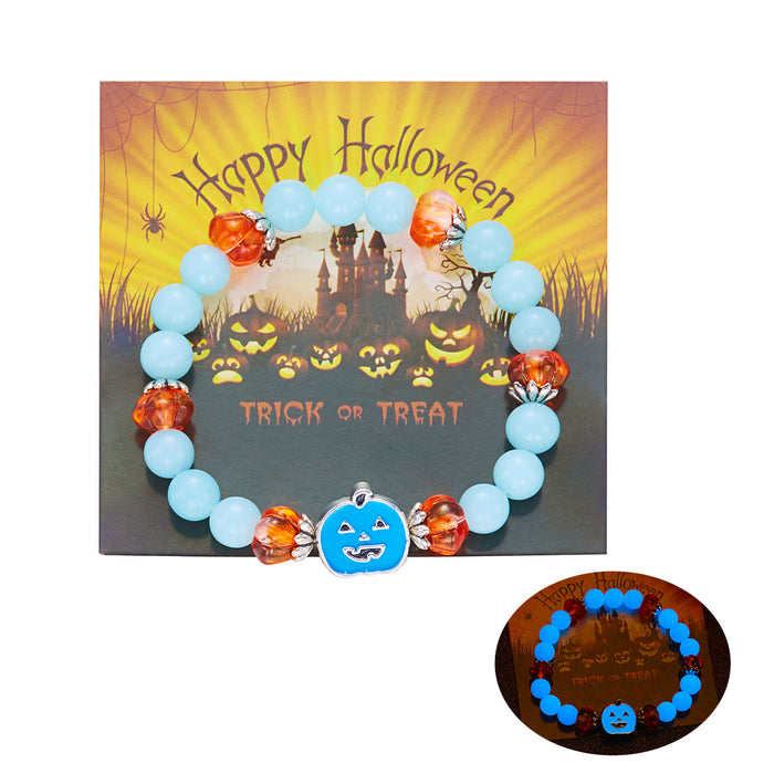 Wholesale  luminous beaded bracelet cute funny ghost pumpkin pendant bracelet