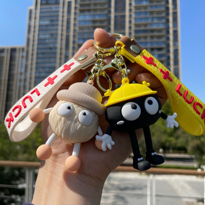 Wholesale Keychain, soft rubber pendant, cute cartoon backpack decoration, car keychain ring