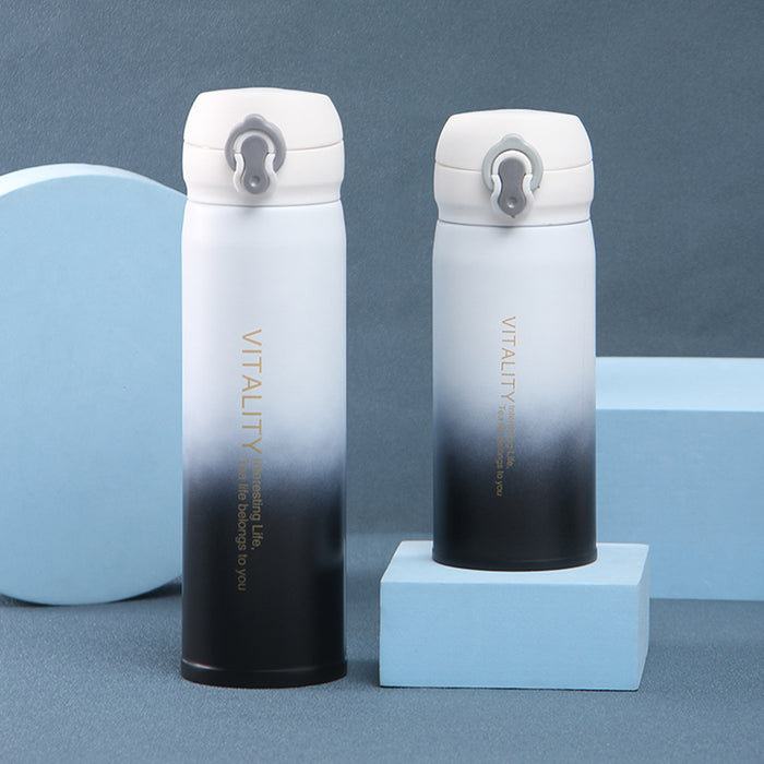 Wholesale Stainless steel thermos cup gradient color portable outdoor water cup gift cup