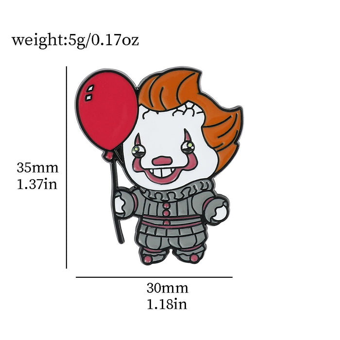 Wholesale  Brooch Cartoon Funny Skull Scream Chainsaw Horror Clown Metal Badge