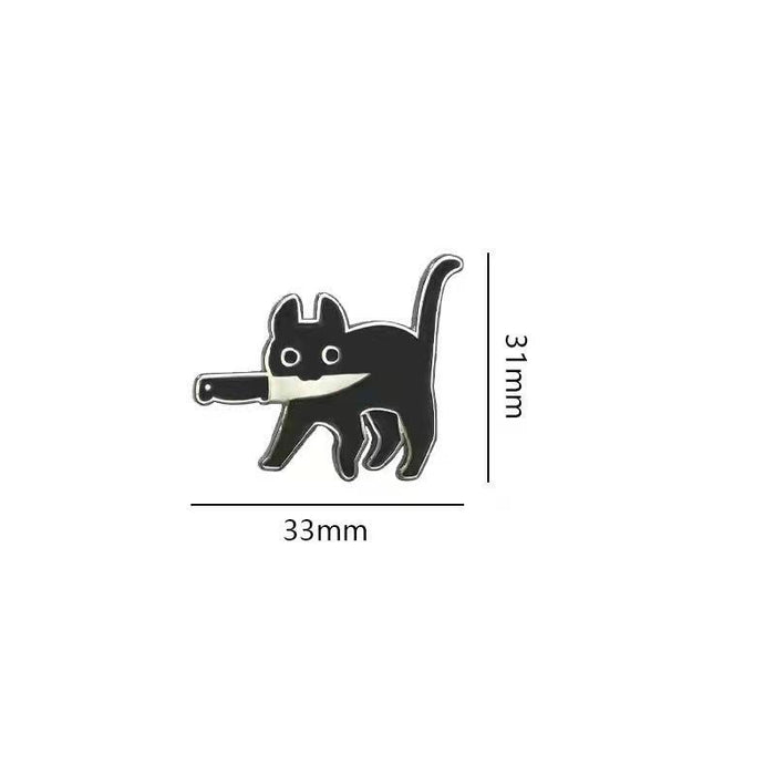 Wholesale Alloy cat brooch, cute and personalized couple badge, a pair of collar pin decorations