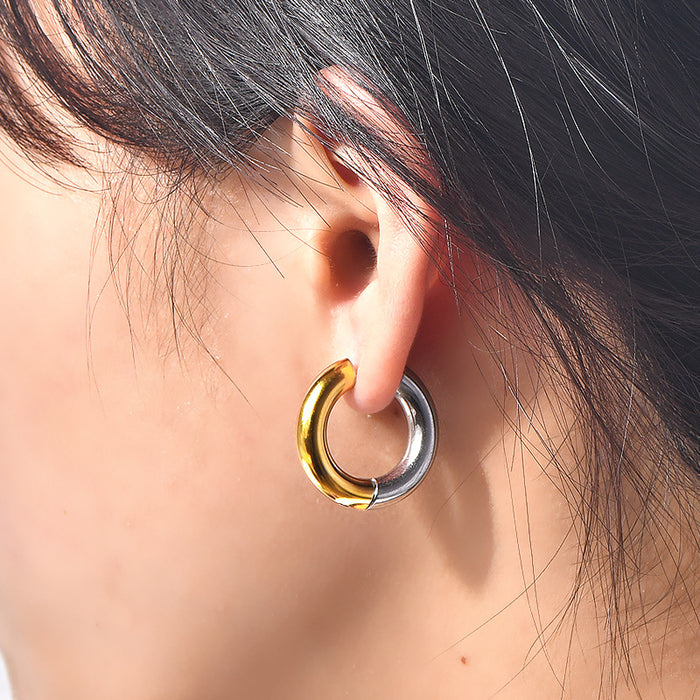 Wholesale ins style fashion round color titanium steel men' s and women' s earrings