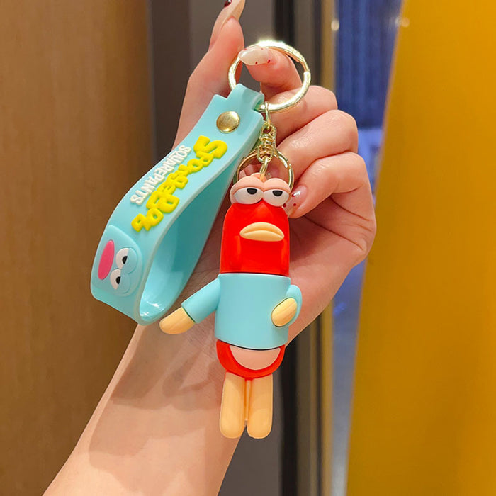 Wholesale Bikini Bottom Dumb Fish PVC Keychain Car Bag Hanging Decorative Gift