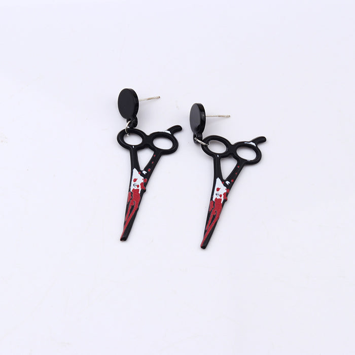 Wholesale Acrylic Printed Blood Color Knife Earrings Personalized   Earrings